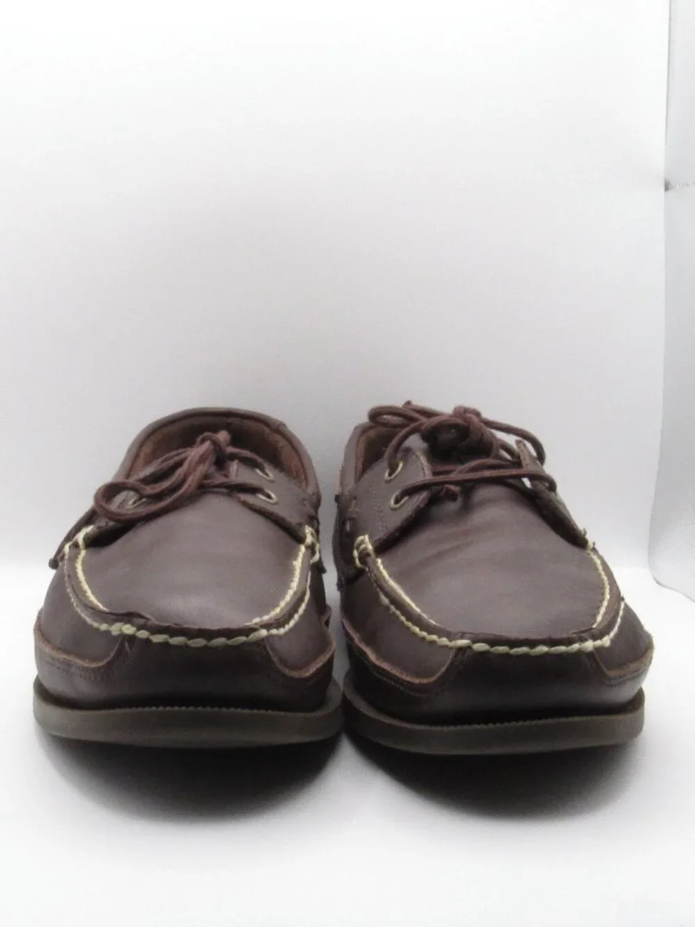 Polo Ralph Lauren Chocolate Brown Leather Boat Shoes Size 12 Good Condition